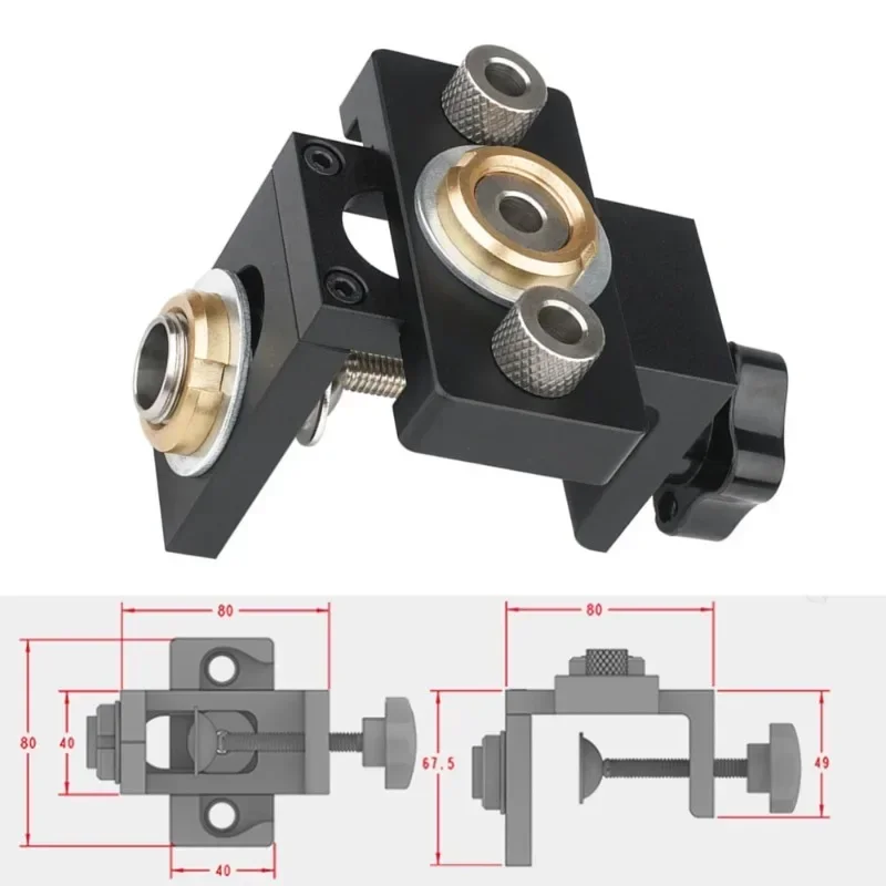 Imagem -06 - Carpintaria Pocket Hole Jig Doweling Jig Broca Guia de Perfuração Locator Ferramenta Puncher mm mm 10 mm 12 mm 15 mm em Novo Ajustável