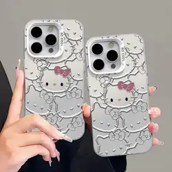 Sanrio Hello Kitty-電話ケース,落下防止カバー付き,15, 14, 13, 12, 11 pro max,xr,xs,max,7,8 plusミニ、y2k