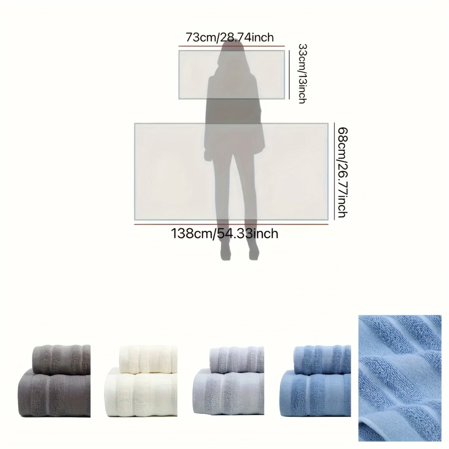 Toalla de baño de algodón de 2 piezas