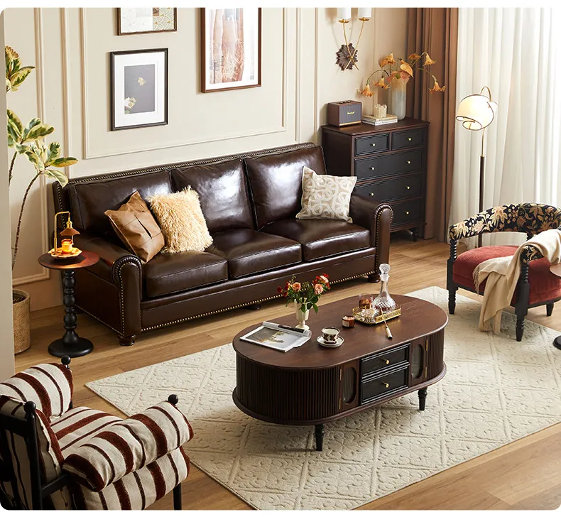 

PYH solid wood coffee table small apartment living room furniture medieval high-end coffee tea table