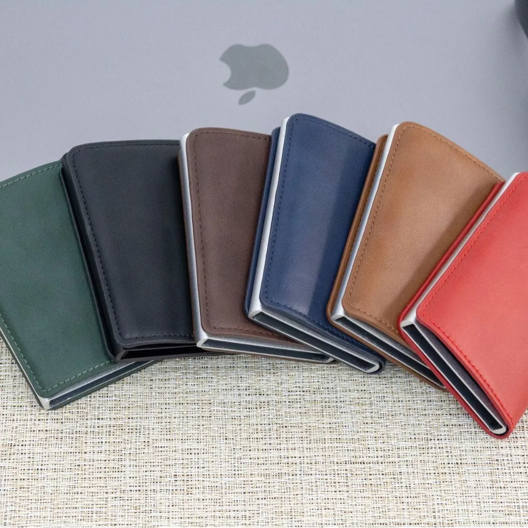 Mannen En Vrouwen Nieuwe Aluminium Credit Box Pu Metalen Rfid Blocking Cards Tas Draagbare Waterdichte Klassieke Stijl Kaarthouder