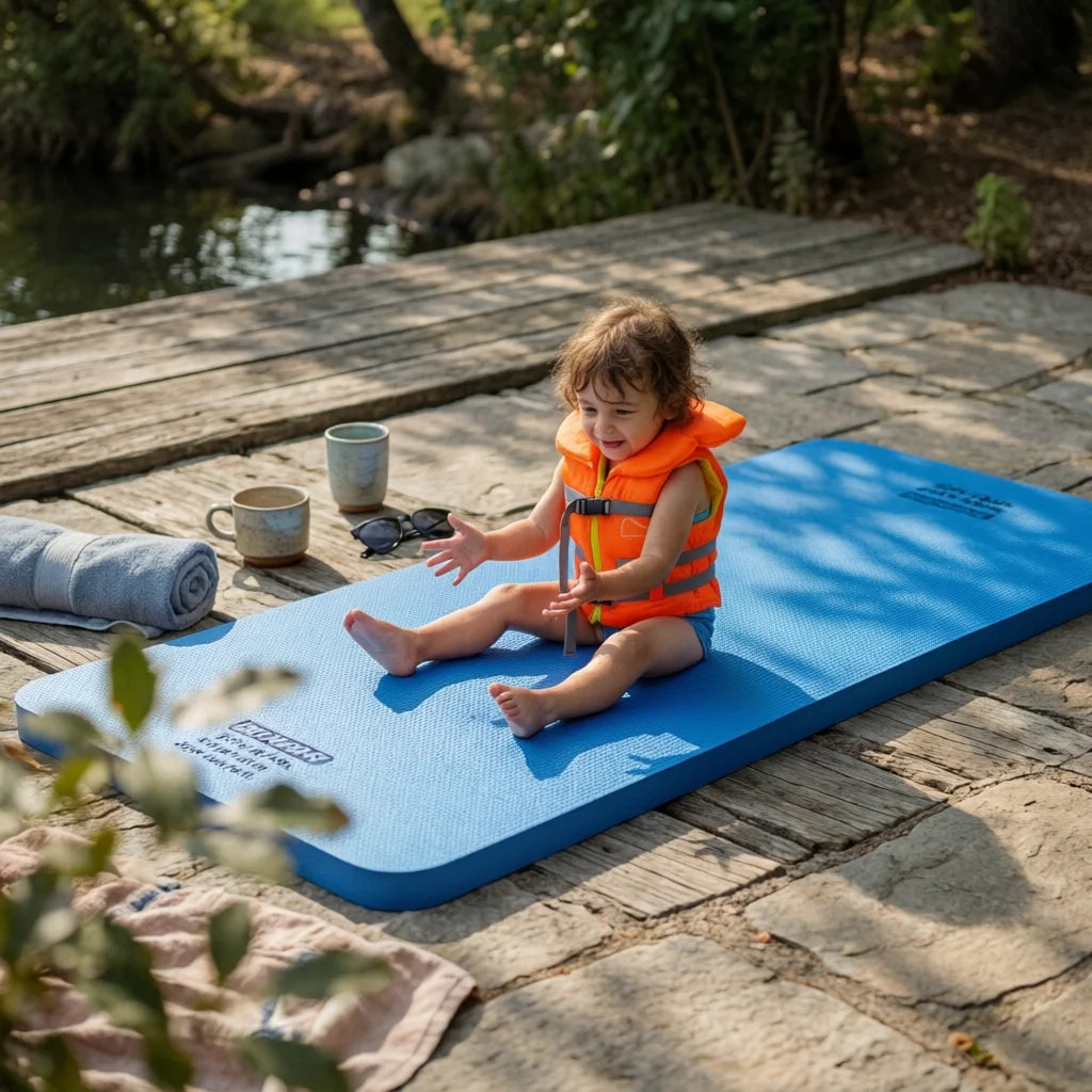 Foam Floating Mat Smooth Two Layer Floating Water Pad Non Inflatable Aquatic Board for Lake Pool Fun