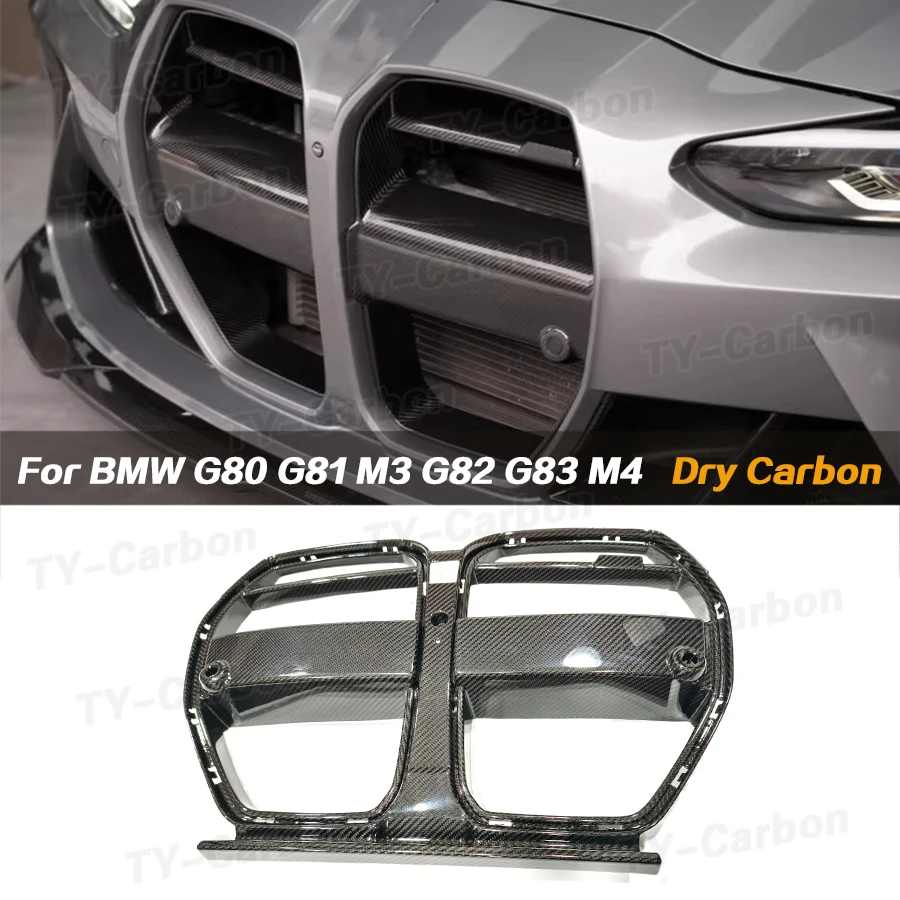 

Real Dry Carbon Fiber Front Bumper Grille For BMW M3 G81 G80 M4 G82 G83 V Style ST Front Bumper Grill Air Intake Grille