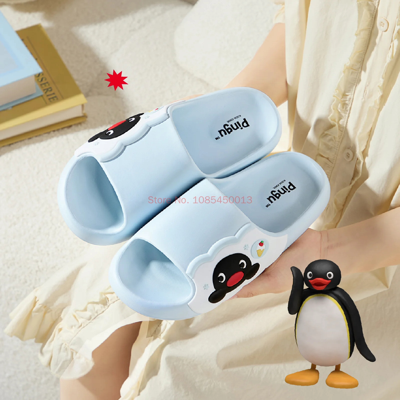 รองเท้าแตะสไลด์ Pingu ของแท้ น - Kids Indoor Outdoor Slippers บทวิจารณ์และราคา