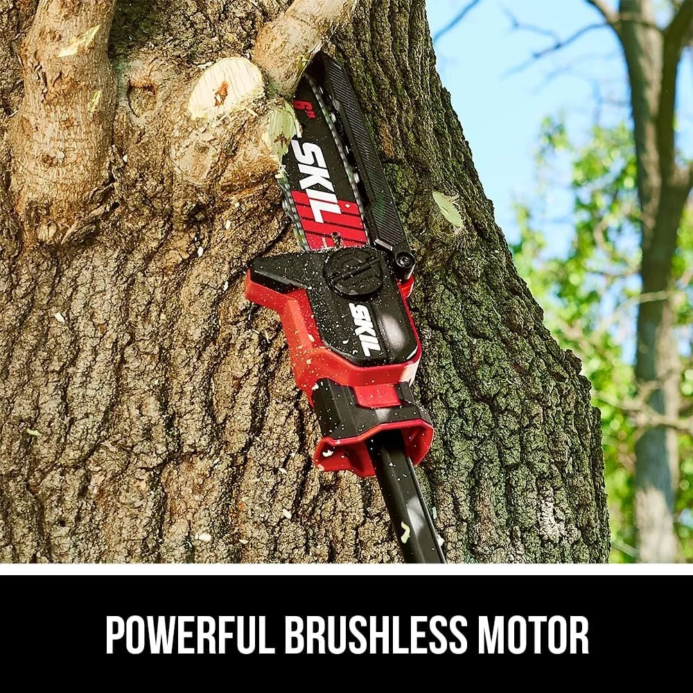 20V Cordless 6-Telescopic Mini Chainsaw Kit with 2.8 Feet Reach, 2.0Ah Battery, and Charger