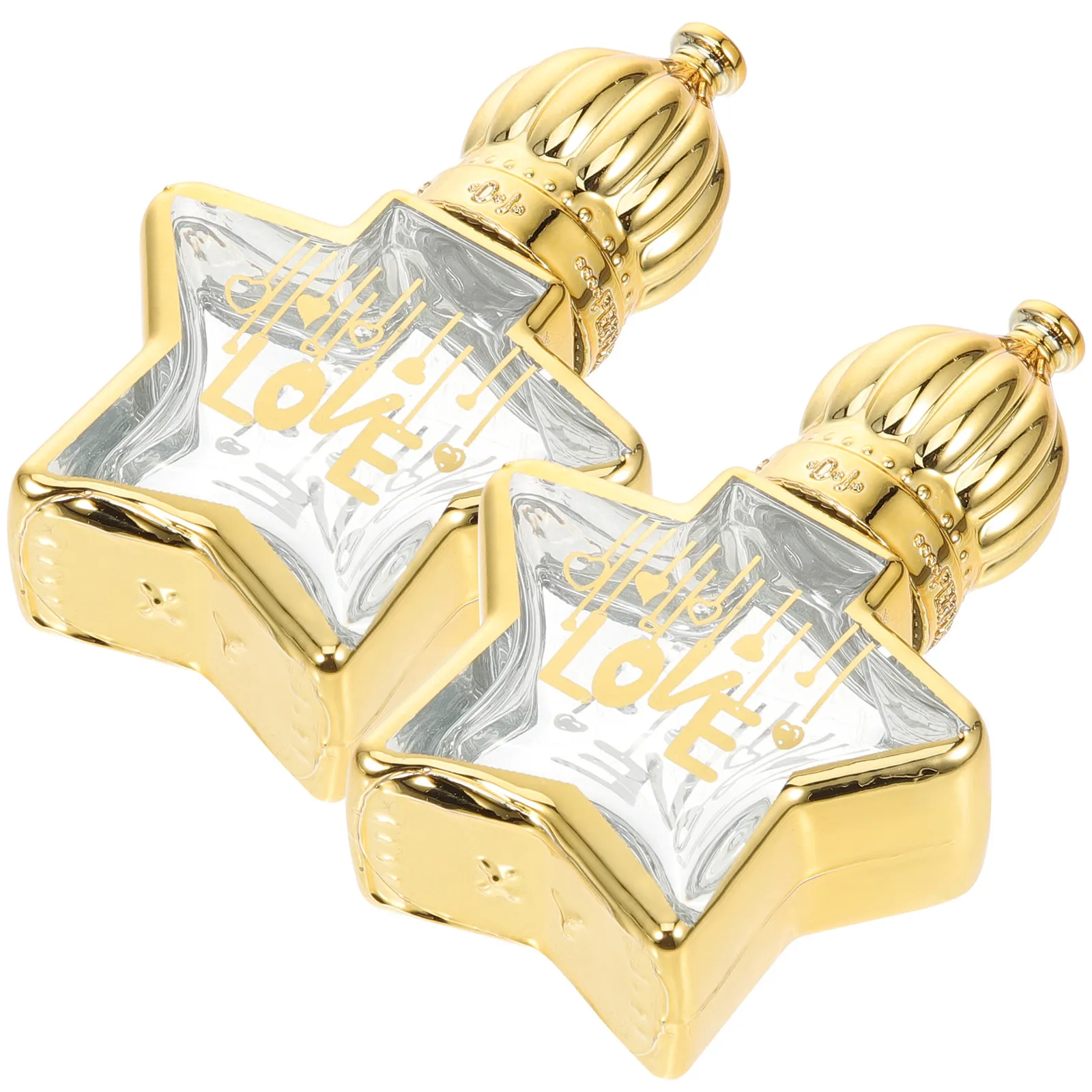 2Pcs Glass Essential Oil Roller Bottles Star Design Empty Perfume Roll on Bottles Strong Seal Steel Ball Easy Fill Travel Home