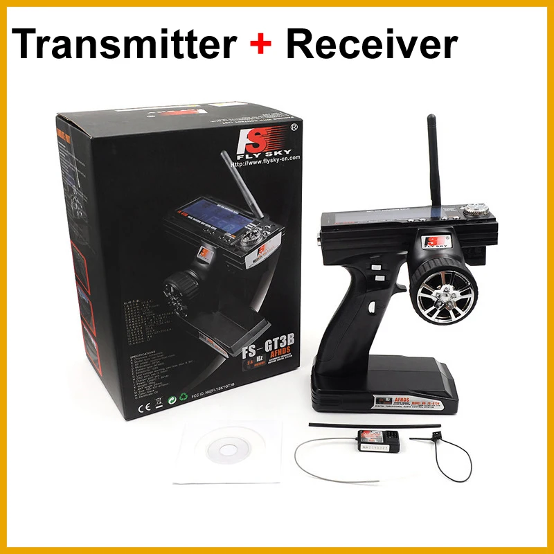 

New FlySky GT3B FS-GT3B 2.4G 3CH transmitter RC System Gun Controller with FS GR3E Receiver RC Car Boat LED Screen+Receiver