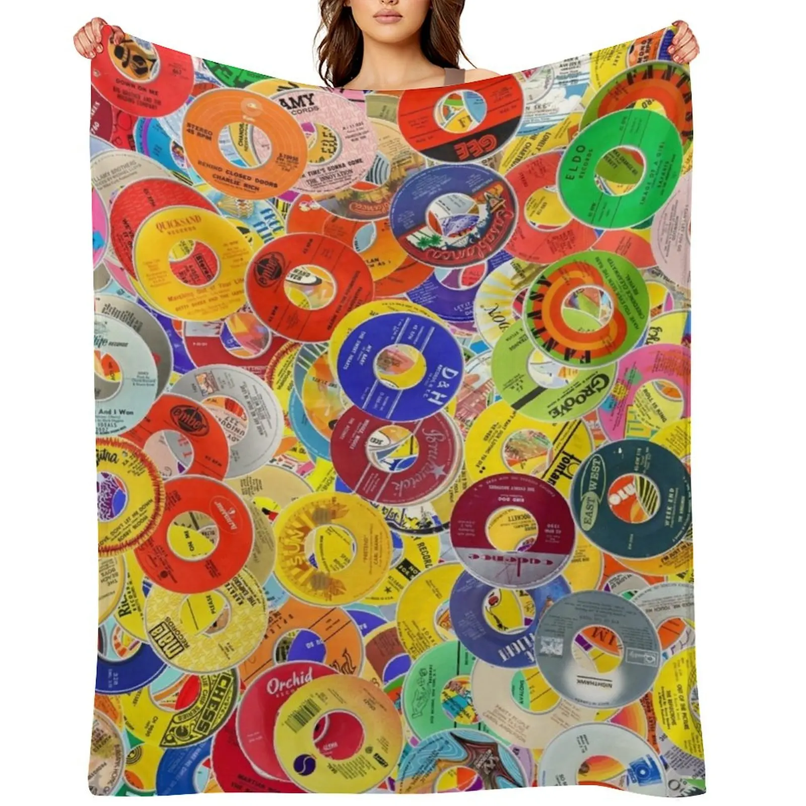 

Vinyl 45 Records Throw Blanket Bed covers Custom manga Tourist Blankets