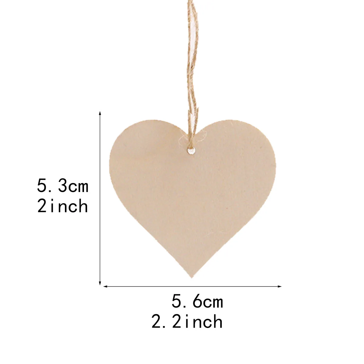 10szt 56x53mm Wood Love Hollow Heart Tags Charms With Jute String For Wedding Ornaments Decorations Blank DIY Valentine\'s Day De