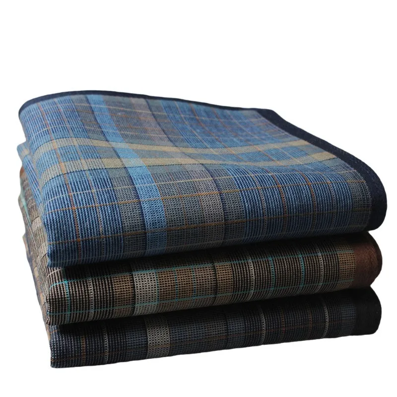 

3Pcs 40x40cm 100% Cotton Classic Dark Color Plaid Checkered Printed Old Men's Handkerchief Pocket Square Towels