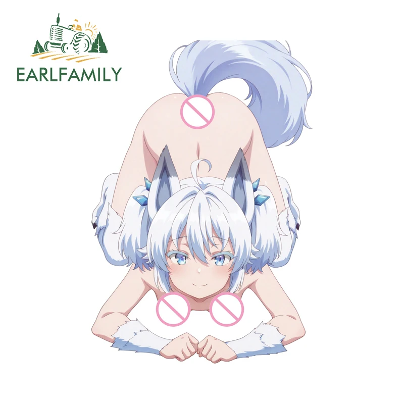 EARLFAMILY Anime Cat Ears Girl Car Stickers Waifu Ass Loli Hentai Butt Auto Decals Sexy Motorcycle Occlusion Scratch Decoration