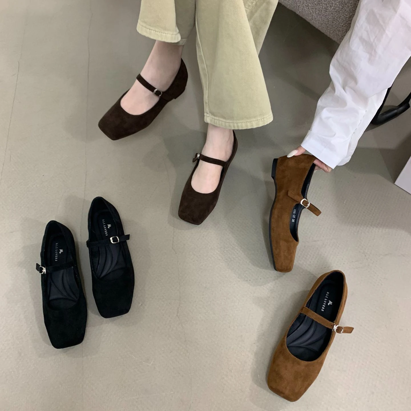 Alionly 2026 جديد الخريف خمر لينة سوليد جولة تو منخفضة أعلى حذا فردي للسيدات نسخة من الأحذية Suedepatterned #2