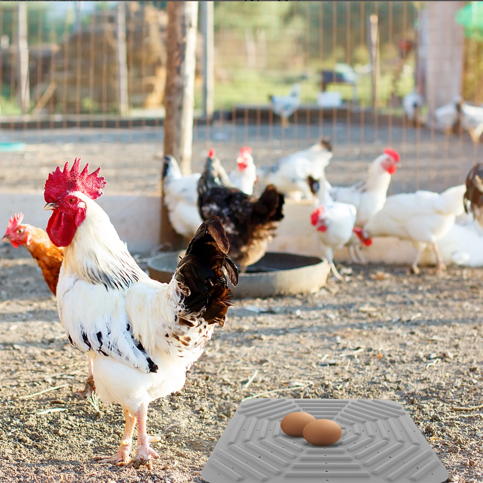

Chicken Nesting Pads Grey Silicone Egg Protection Mat for Coop Nest Box Easy Clean Reusable Chicken Habitat Pad Nesting for Pet