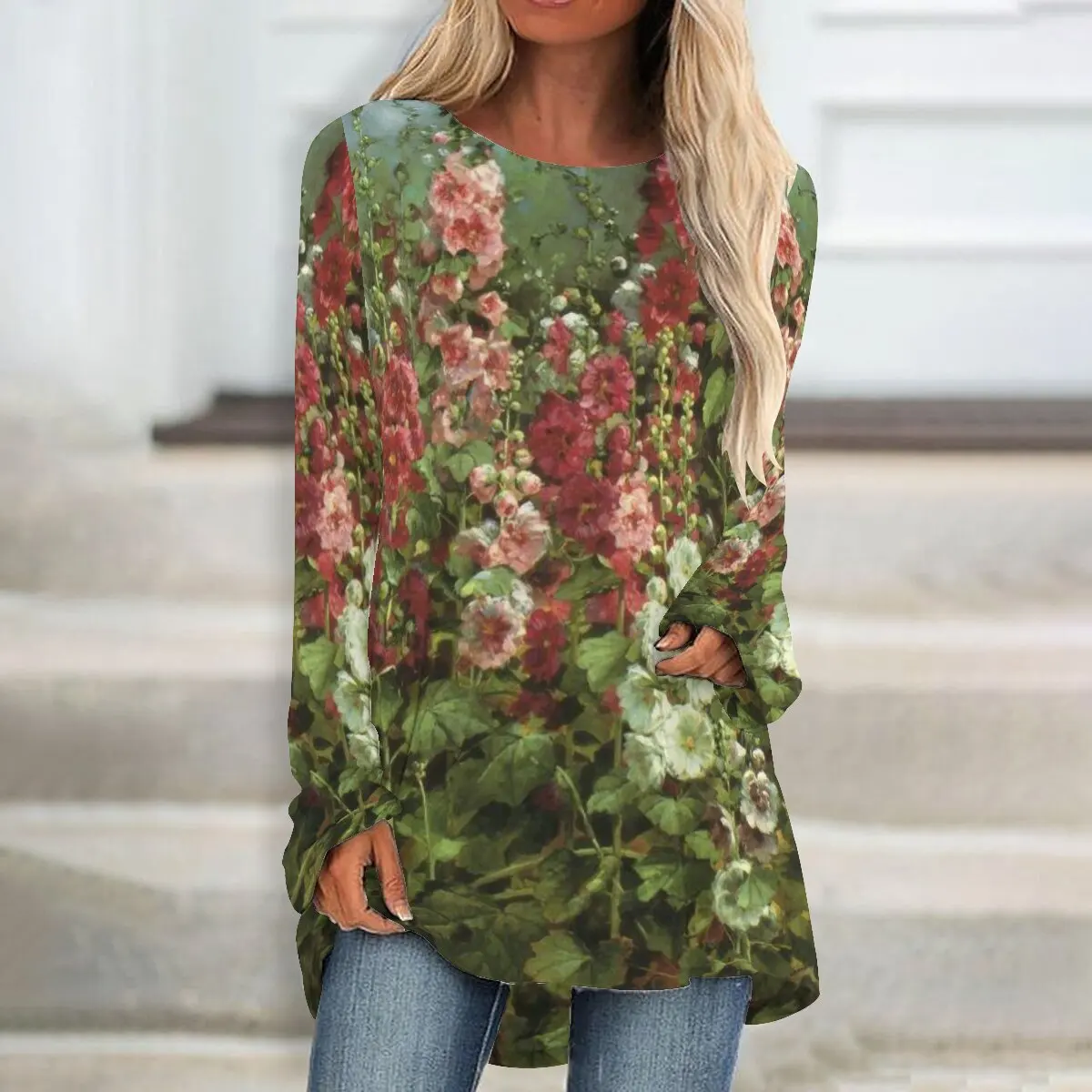 Floral T shirts Floral Painting 3d Print Long Sleeve T-shirt Women Fashion T-shirt Long Tshirt Women Tunics Tops y2K Clothing