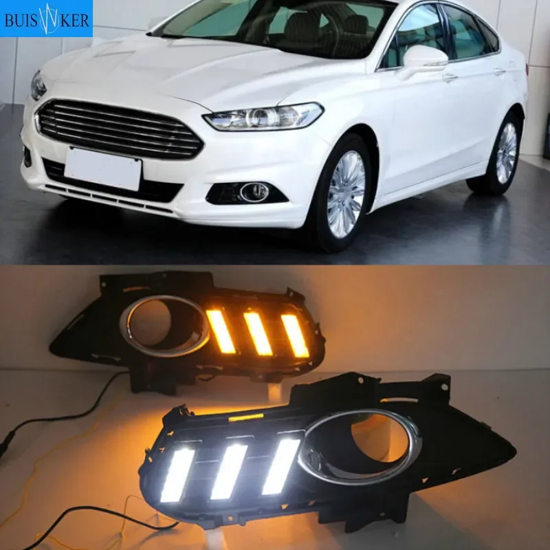 

For Ford Mondeo Fusion 2013 2014 2015 2016 Yellow Turning Signal Relay Waterproof Car DRL Lamp LED Daytime Running Light