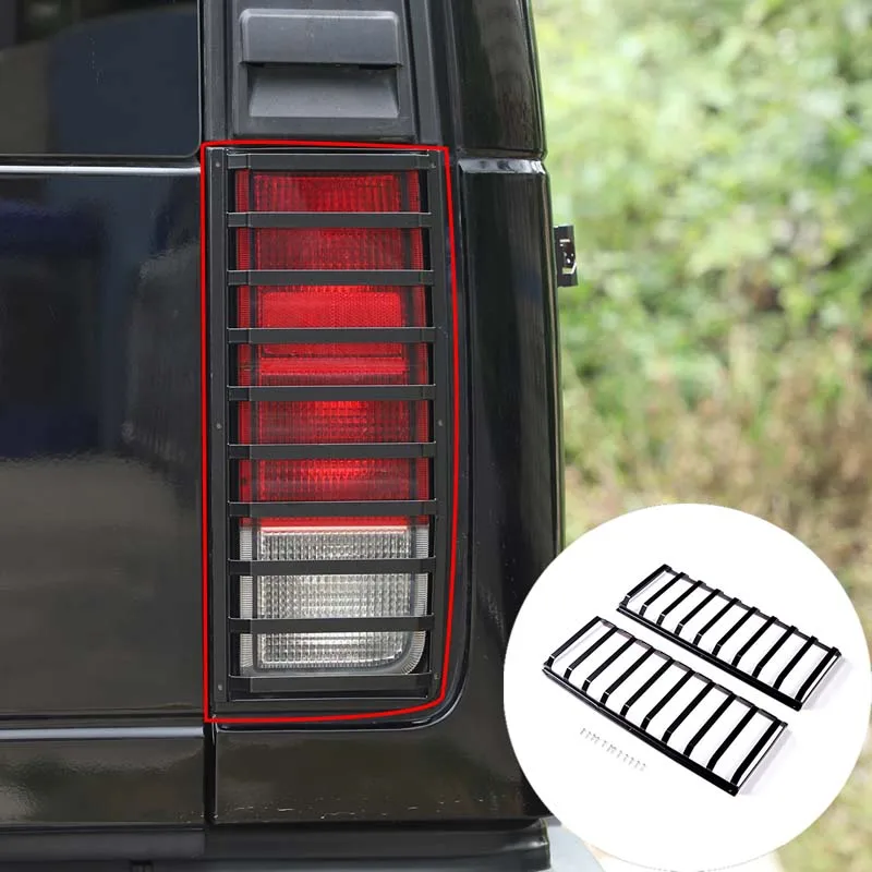 

For Hummer H2 2003-2009 Stainless Steel Black Car Rear Light Decorative Protection Cover Lamp Guard Sticker Exterior Accessories