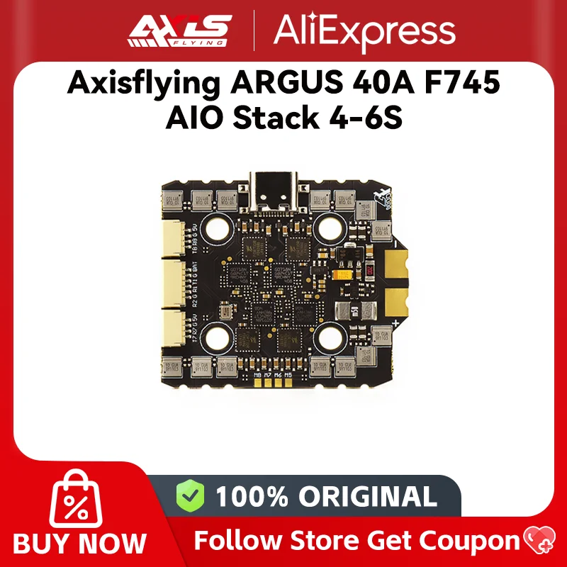 Axisflying Argus F745 AIO Stack 4-6S 40A ICM-42688P 5V 12V Dual BEC para Controlador de Vuelo RC FPV Freestyle Drone