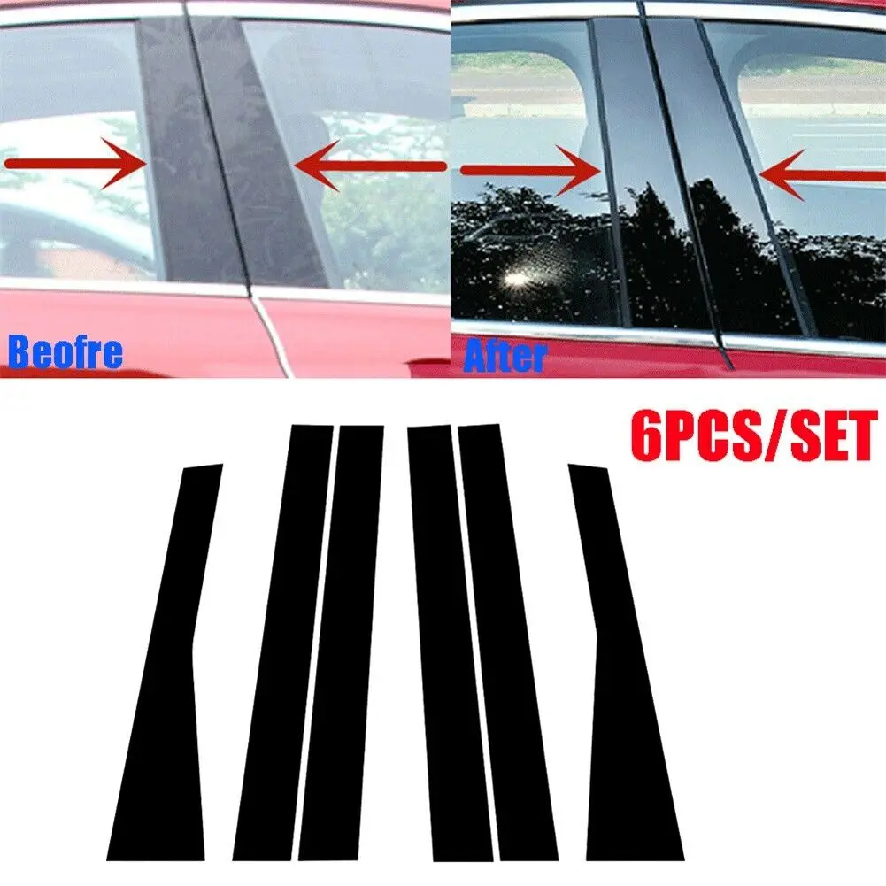 6PCS Pillar Post Fit For Jeep Cherokee KL 2014-2023 Door Side Decor Window Moulding Trim Stiker Cover Auto Styling Accessories