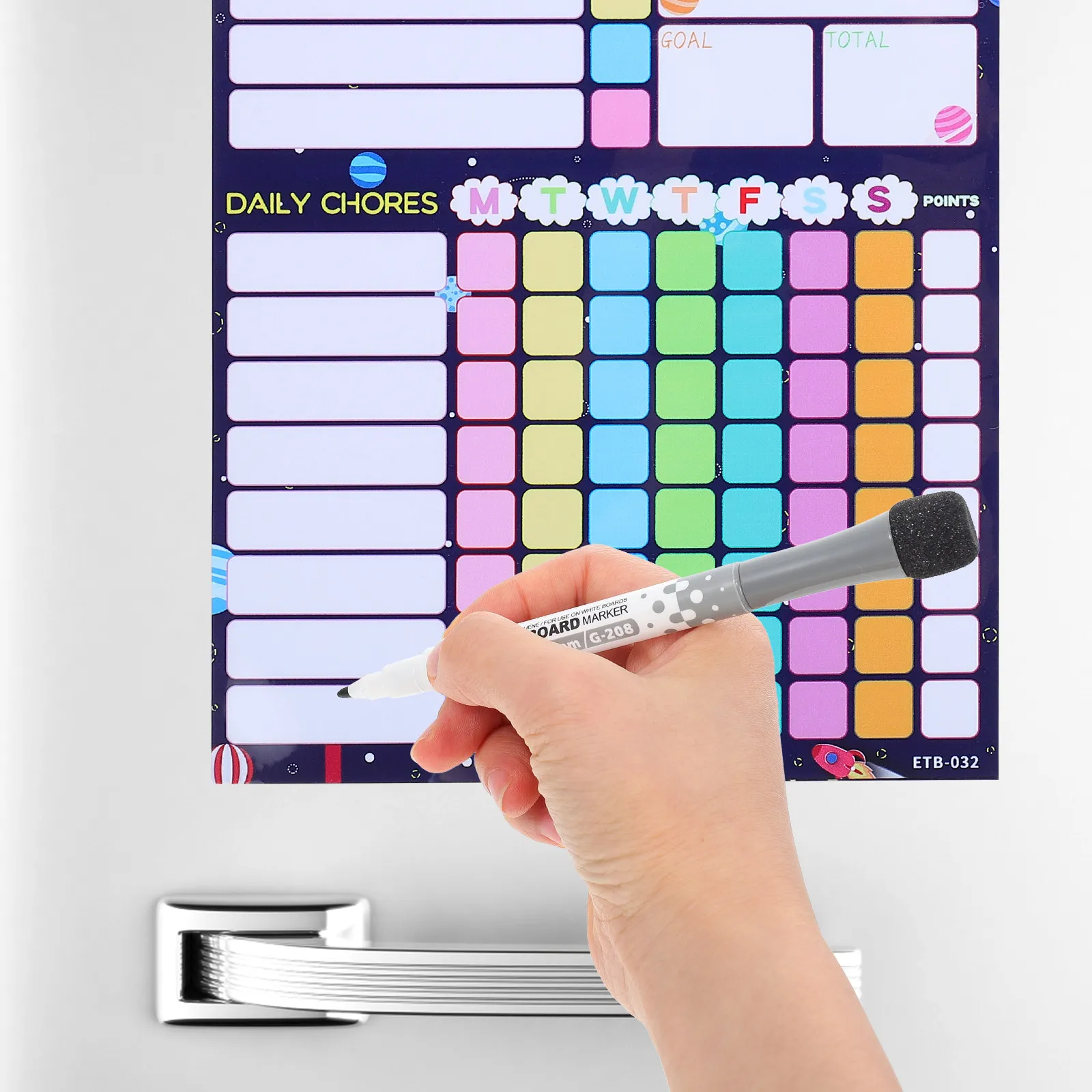 

Набор из 1 шт. Премиум-класса: Подвесная таблица заданий для детей, многоразовая таблица поощрений, инструмент для стимулирования семейного поведения, еженедельный трекер задач для дома