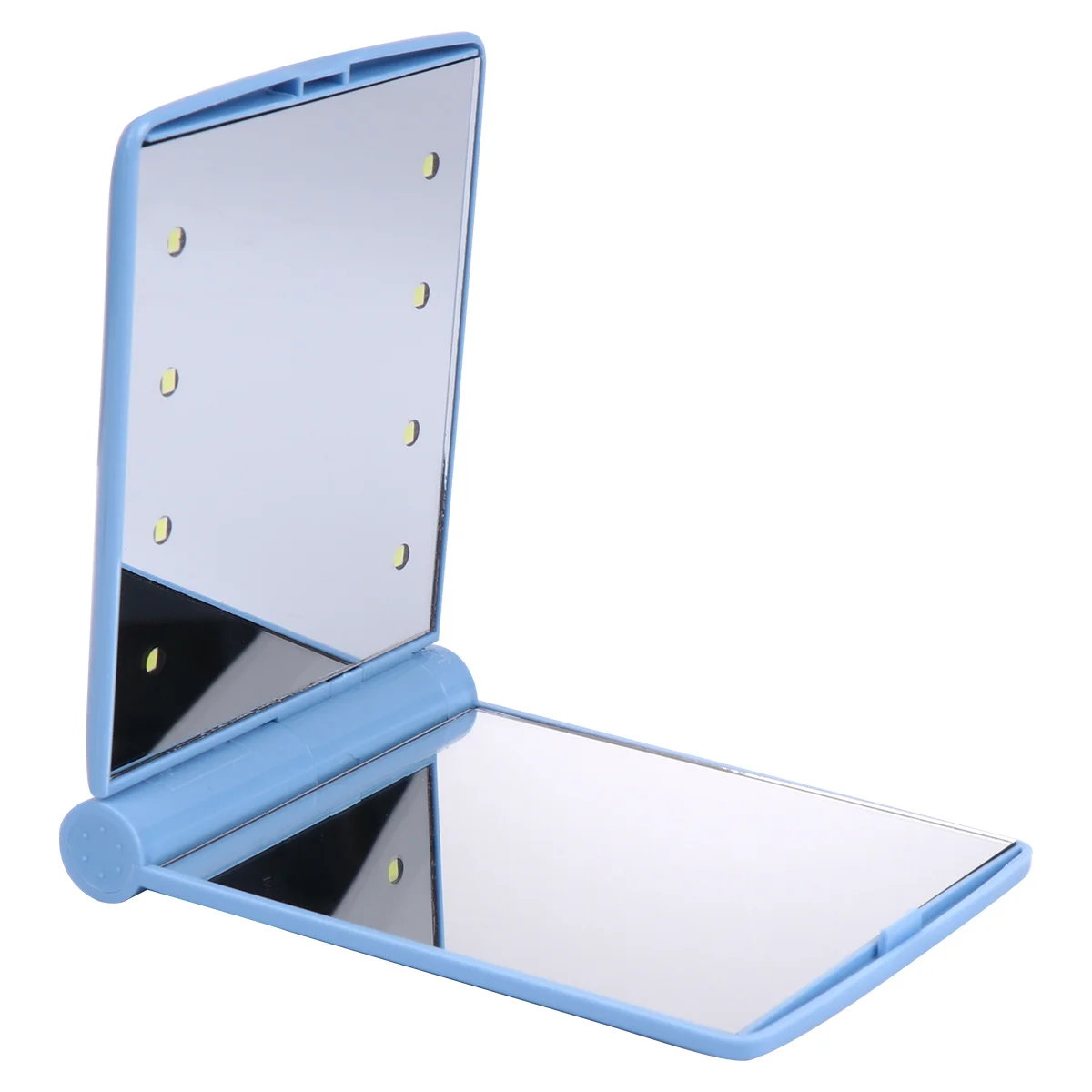 Opvouwbare LED-make-upspiegel Vierkant Dubbelzijdig Draagbaar Compact Kleine spiegel Helder oppervlak High Definition voor op reis