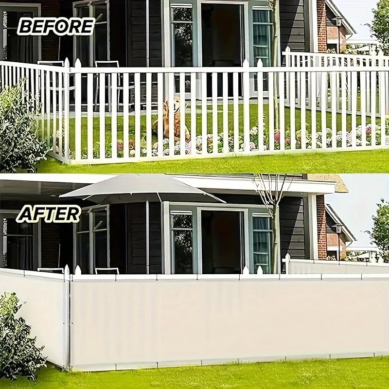 Waterproof Sunshade 0.9m Wide Customizable Length Balcony Fence Outdoor Privacy Blocking Screen
