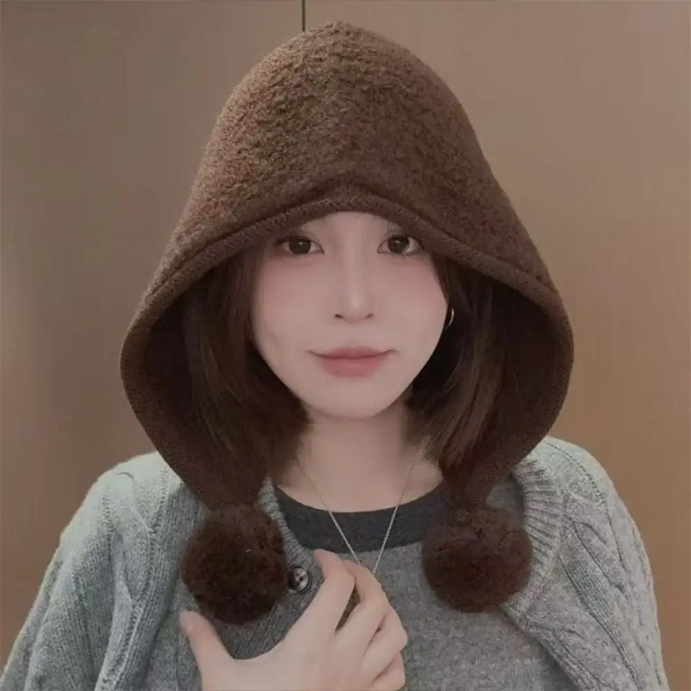 Pom Pom Hat Pom Pom Tie Big Head Circumference Versatile Fisherman Hat Keep Warm Makes The Face Look Smaller