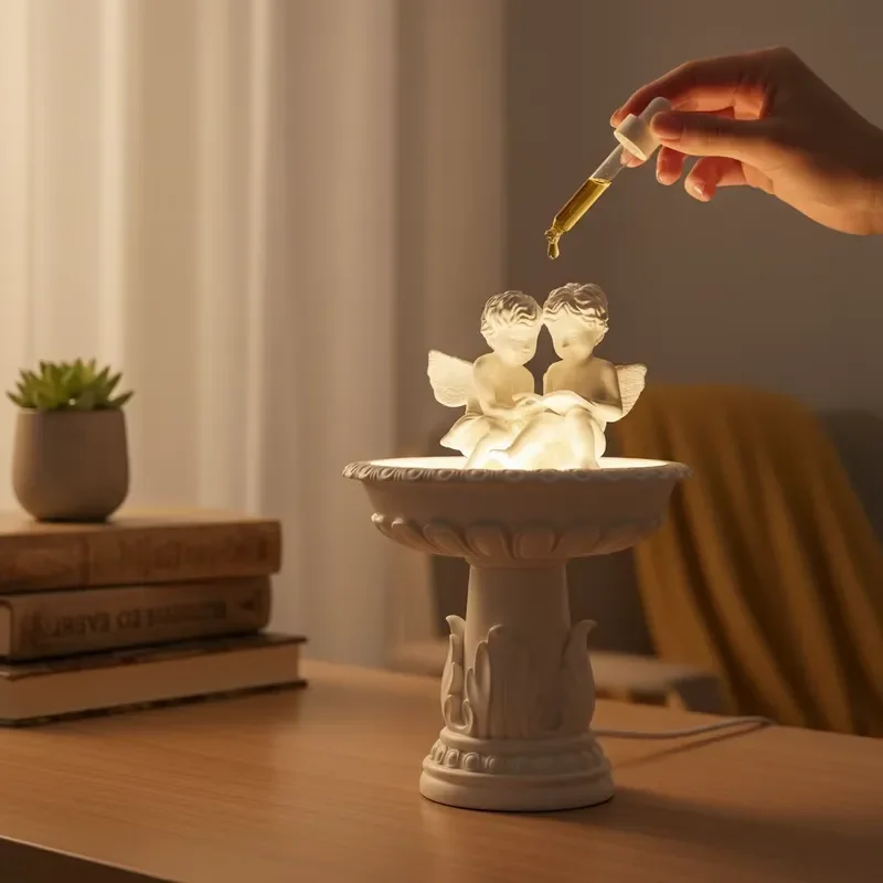 for Sculpture Roman Column Aromatherapy Lamp Art USB-C Resin Diffuser Durable Hand-Painted LED Night Fragrance Light