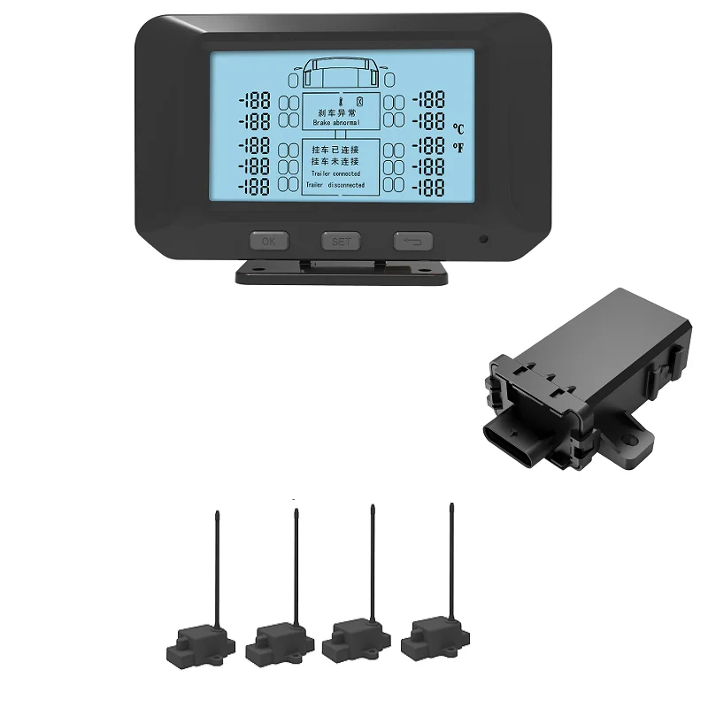 2 Axes Trailer Truck Brake Drum Temperature Monitoring System TPMS Tire Temperature Detection for Brake Pads