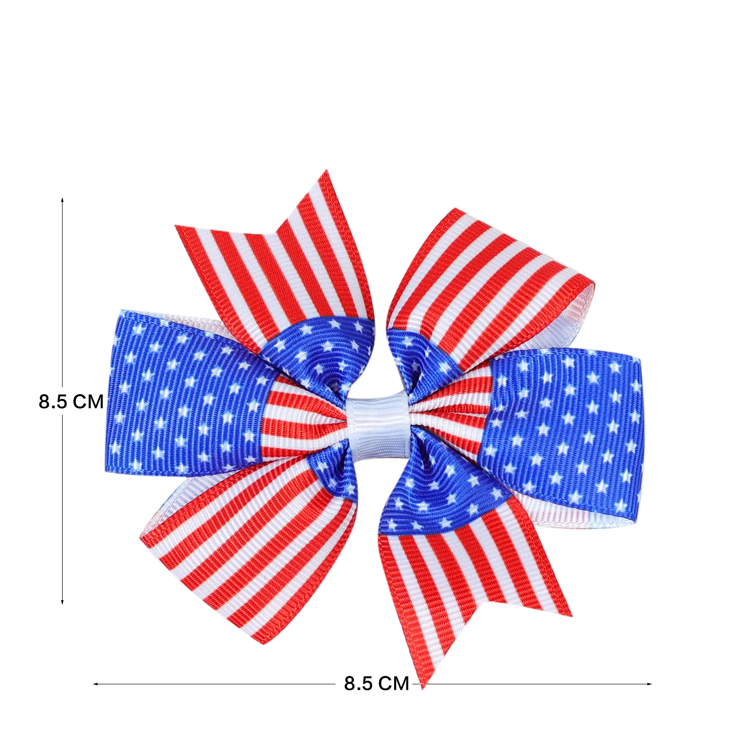 60 PCS/Lot, 4th of July Ribbon Hair Bow Clip For Independence Day Hairpins Patriotic Bows Hair Accessories