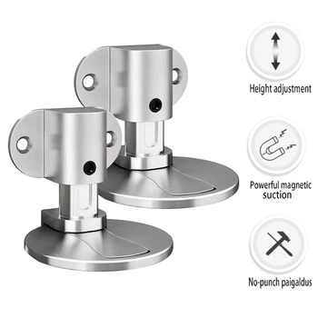 TFAAI 조절식 문짝 스톱 보이지 않는 마그네틱 문짝 스토퍼, 펀칭 없음, 바닥 마운트 문짝 블록, 거치대 벽 보호대 댐퍼