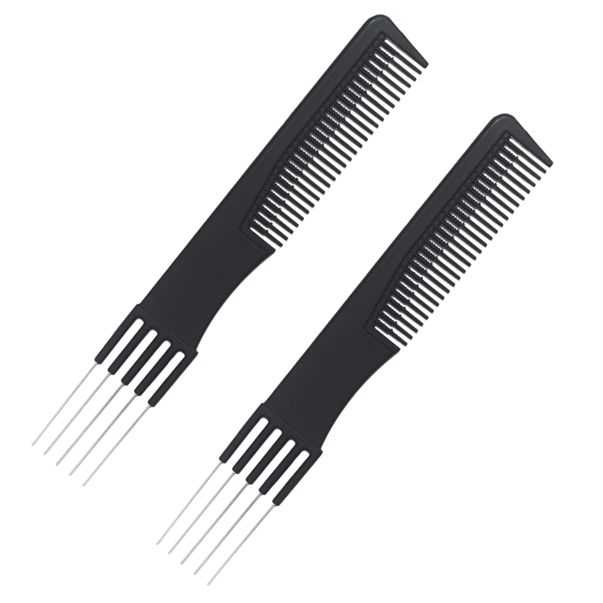

2pcs black hair comb - stainless steel metal fork pulling and tearing comb double headed hair comb, Special for real hair wigs
