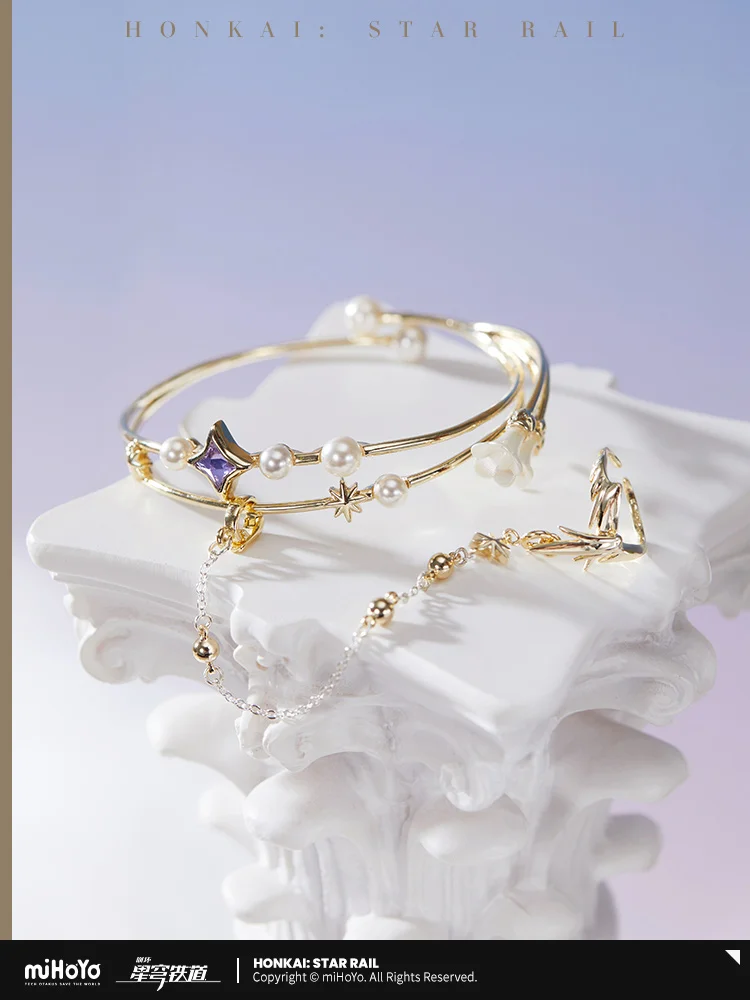 Presale Official MiHoYo Honkai Star Rail Robin Bracelet Ring Set Metal Keychain Cosplay Costume Accessories Women Birthdday Gift