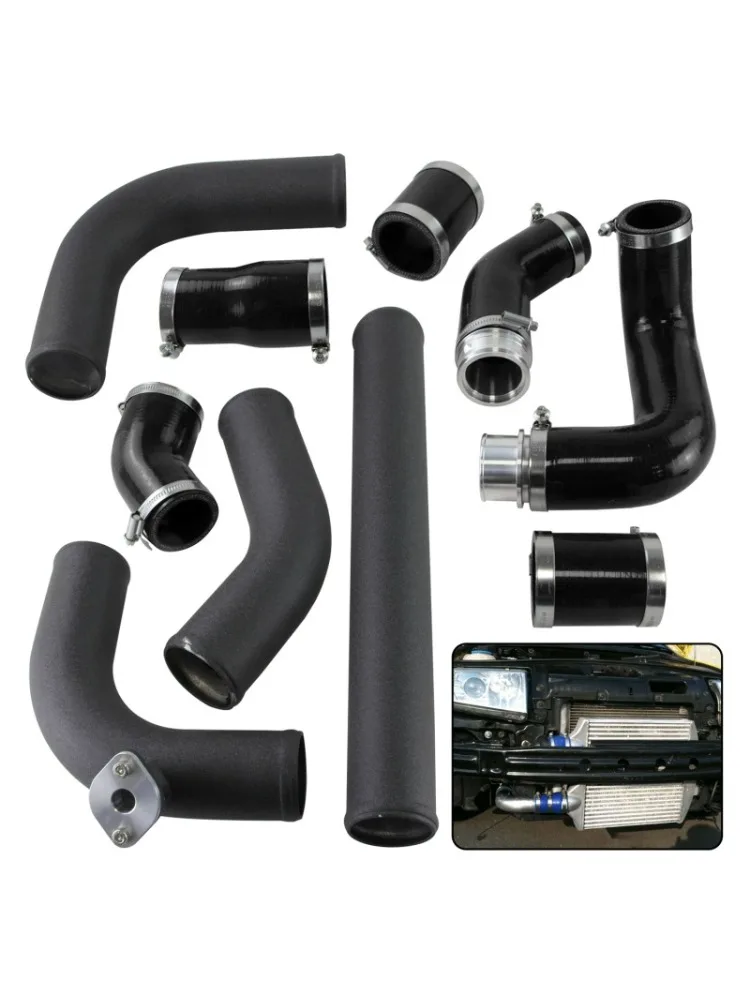 Voorgemonteerde verbeterde intercooler leidingslangset voor Seat Ibiza Mk4 Fabia VRS PD130 VW Polo GTI 02-08 Zwart/Blauw/Rood - afbeelding 2