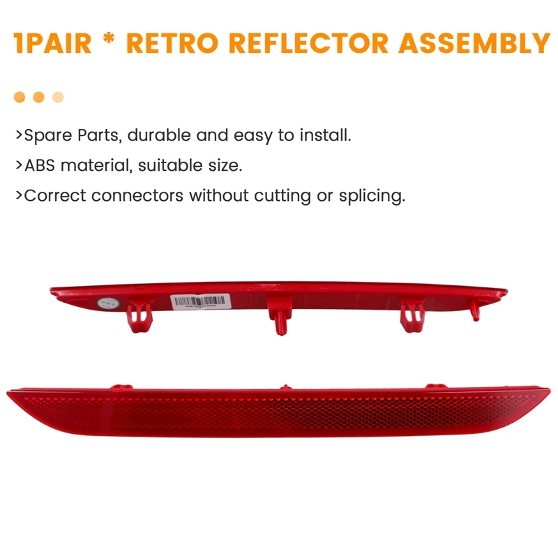 1Pair Rear Fog Lamp Retro Reflector Assembly For GREAT WALL POER (Business Version) 4135101XPW01A 4135100XPW01A