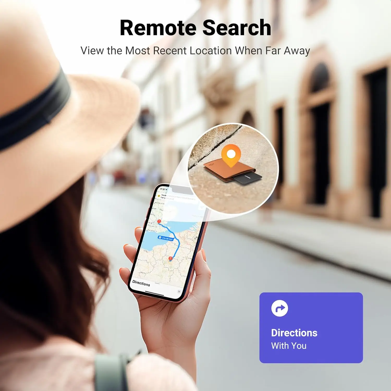 UGREEN FineTrackスリムスマートファインダー、1.7mm超薄型財布ファインダー、IP68防水充電式Bluetoothトラッカーカード（財布用）