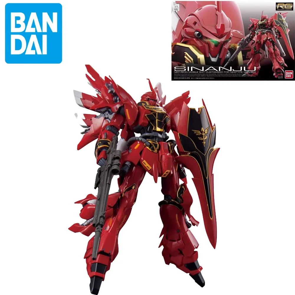 

Bandai натуральная SINANJU RG 1/144 Gundam аниме фигурка робота периферия Коллекционная сборная модель игрушка орнамент подарок детям