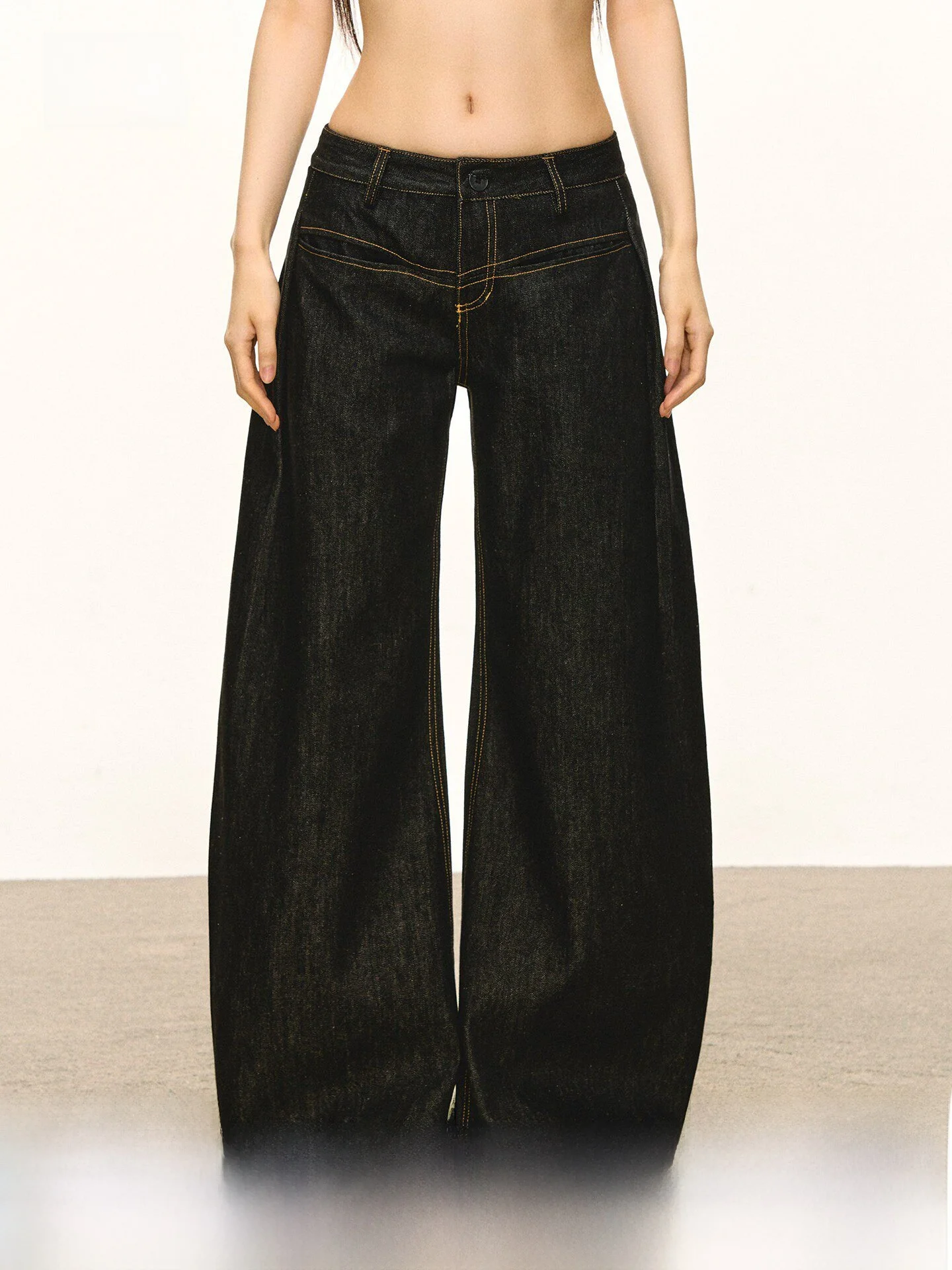 

Anna Aneae Casual Loose Straight Leg Jeans Women's Spring Autumn Vintage Knife Pleated Denim Pants Ladies Premium Fashion