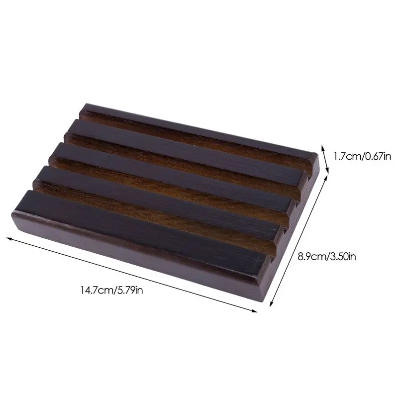 DT19 3X Challenge Coin Display Stand Rack Coin Holder 4-Row Torched Wood for Collectibles, 14.7x8.9x1.7cm