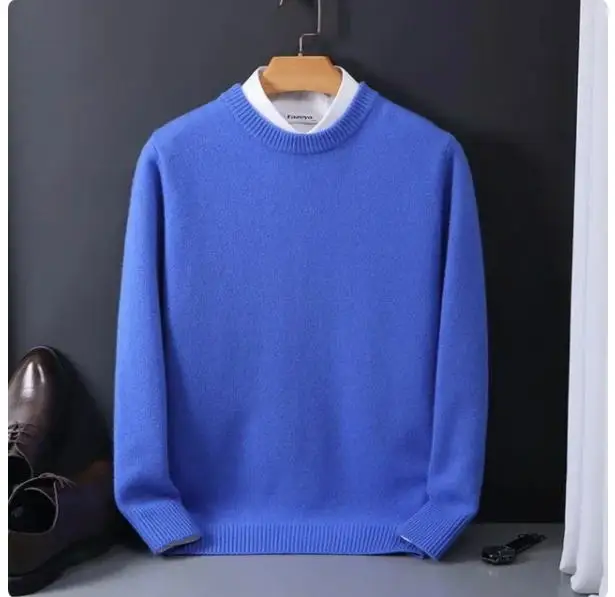 2025kaschmir Pullover Oansatz Pullover männer Lose Übergroßen M-3XL Gestrickte Untere Hemd Herbst Winter Neue Koreanische Casual Männer Top – Detail 9