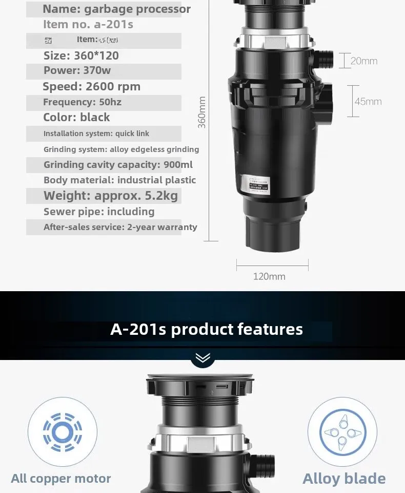 Müllentsorgung Haushalt Küche Lebensmittelabfall Mühle Luftschalter automatisch