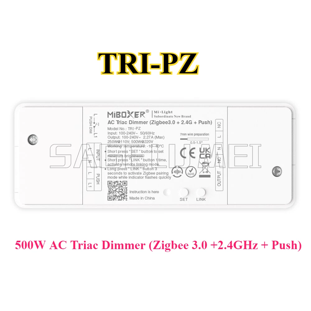 جديد Mi Light Miboxer TRI-C1ZR/TRI-PZ(500 واط) 110-220 فولت التيار المتناوب ترياك المخفتات RF/واي فاي/التحكم الصوتي دعم بوابة متعددة الأوضاع ZB-Box3 #4