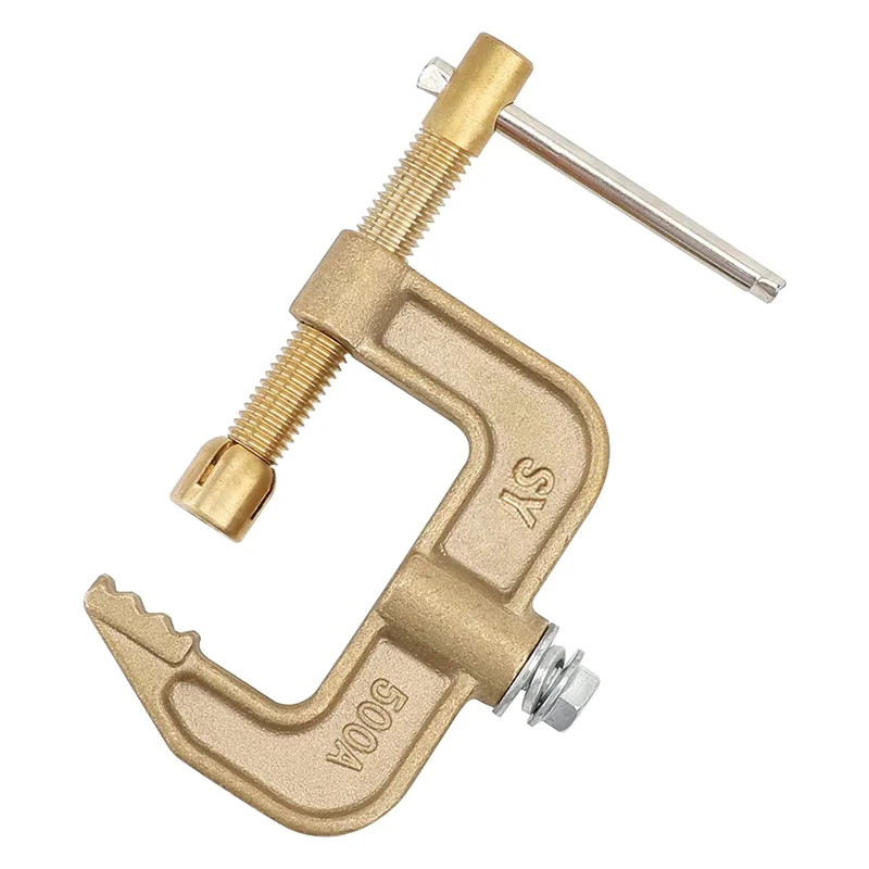 Welding Ground Clamp, 500A Current G-Type Solid Brass Ground Clamp, 43Mm Jaw Width for Tig Mig MMA Welders