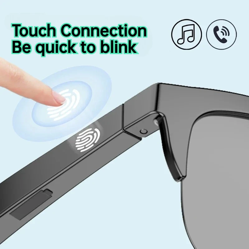 2026 New Smart Bluetooth V5.4 Sunglasses Glasses Call Outdoor Sports Headphones Black Technology Anti-touch UV For Men And Women