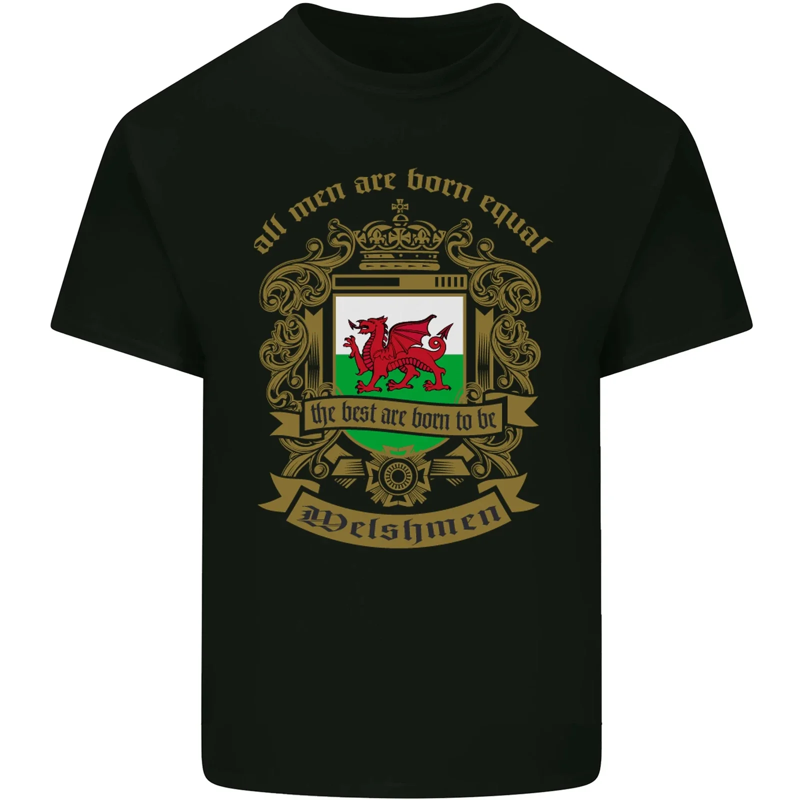 

All Men Are Born Equal Welshmen Wales Welsh Mens Cotton T-Shirt Tee Top Men's 100% Cotton Casual T-shirts Loose Top New