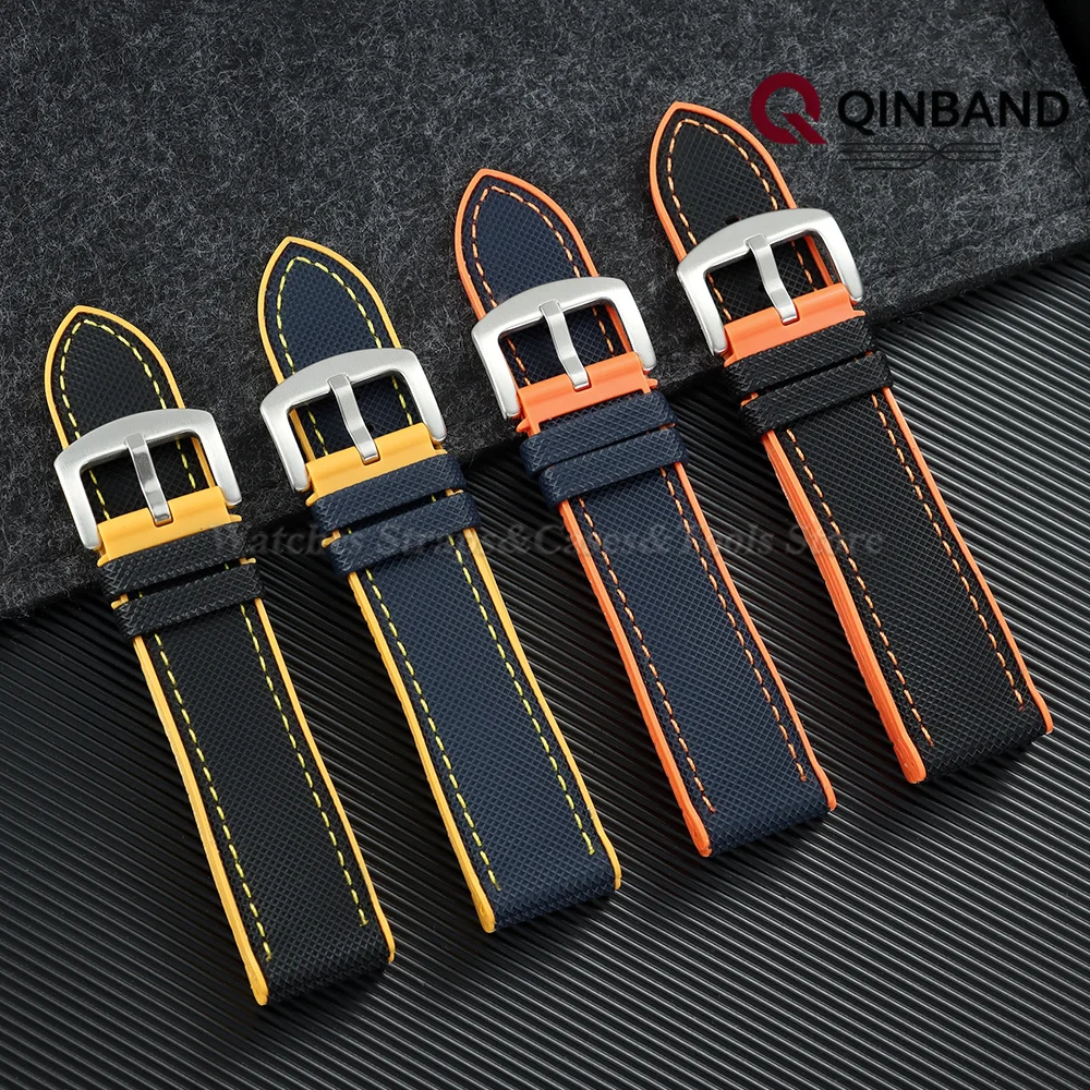 18/19/20/21/22/24mm Nylon-Segeltuch-Gummi-Hybrid-Uhrenarmband für Seiko, Tudor, Casio, Silikon, wasserdicht, Herrenarmband – Detail 12