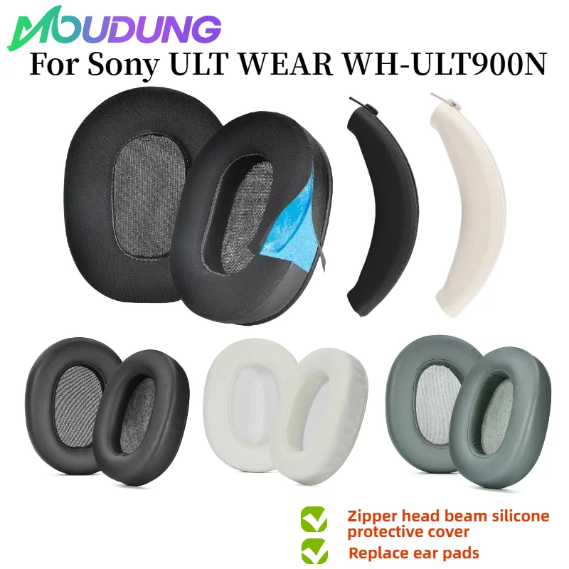 

MOUDUNG Replacement earmuffs with plastic clips/ Silicone zipper head beam protective cover for Sony ULT WEAR WH-ULT900N headset