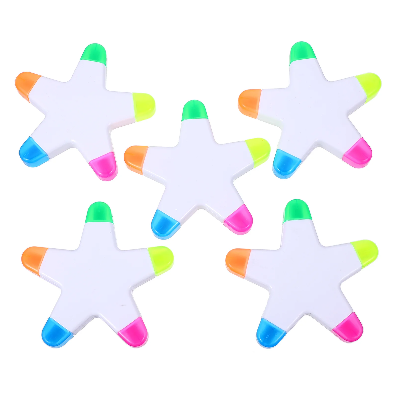 

5PCS Five color Star Shape Highlighter Pens Bright Fluorescent Markers for Studying Office Work Personal Gifts Kids