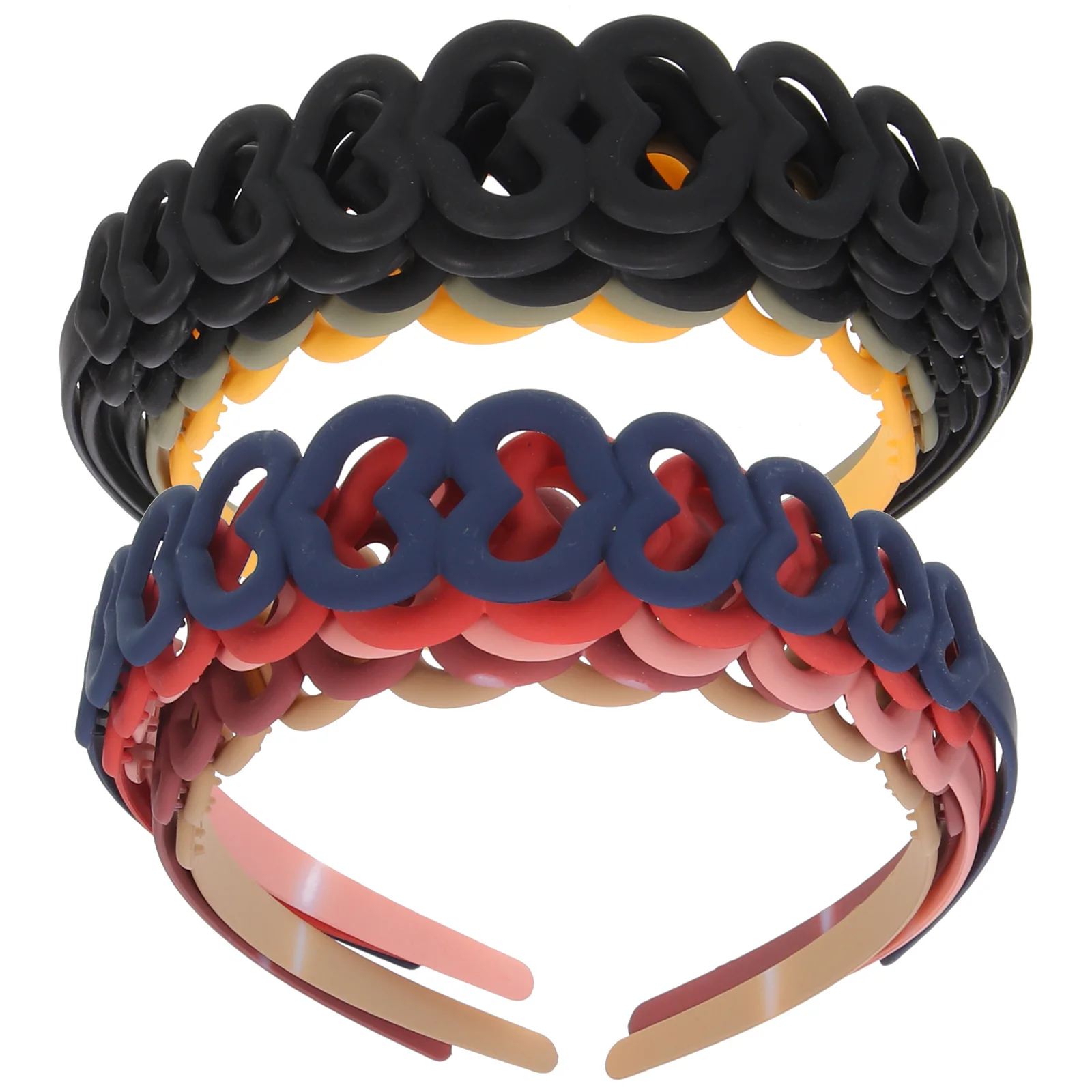 

12 шт. повязки на голову в форме сердца, широкие цветные пластиковые повязки на голову для женщин и девочек, вечерние обручи для волос, стильные аксессуары для волос