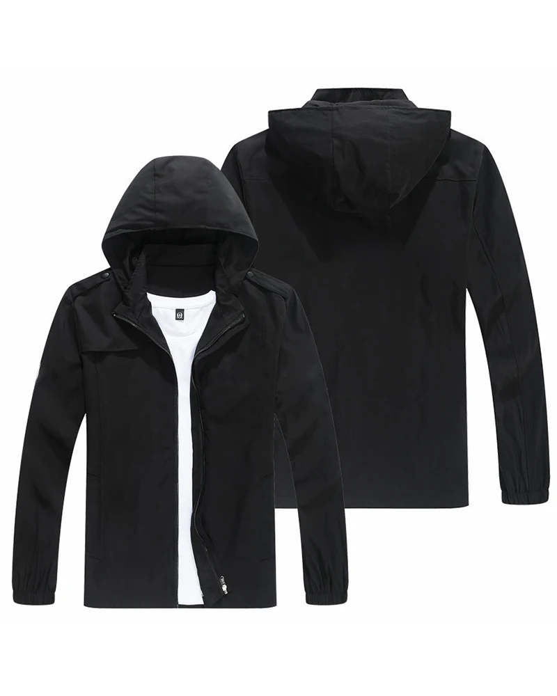 

2026 Cross border New Trendy Large Sports European Handsome and Versatile Sports Zipper Hooded Men's Jacket for Foreign Trade