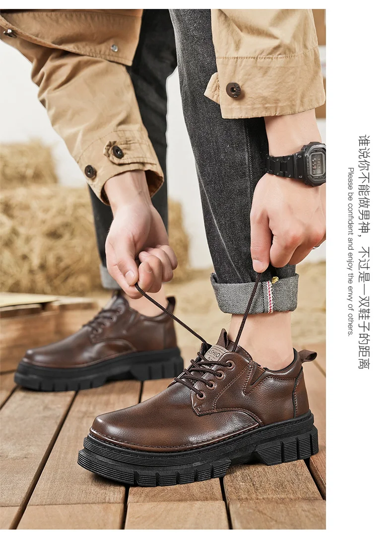 Herren-Freizeitschuhe, Vier-Jahreszeiten-Handarbeit, bequeme Outdoor-Arbeitsschuhe, modische Joker-Jugend-Trendschuhe, Business-Party-Lederschuhe – Detail 12